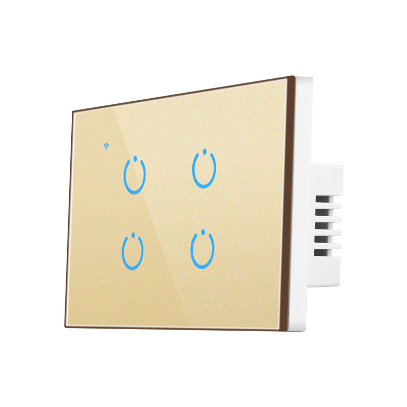 4 Gang US WiFi+RF433 Smart Light Switch Touch Switch Tuya Smart Life App Remote Control