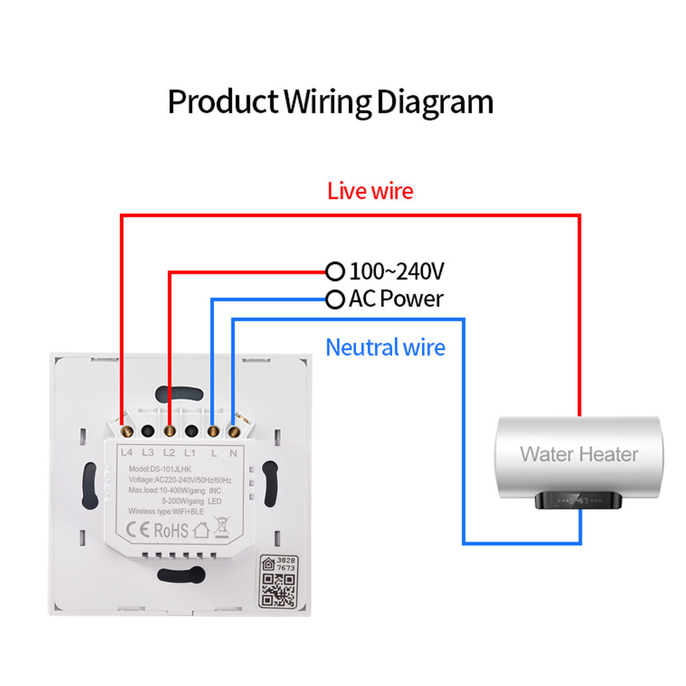 Apple HomeKit EU Smart Switch 100-240V 1/2/3/4 Gang Smart Home Compatible with Alexa Google Home With Neutral