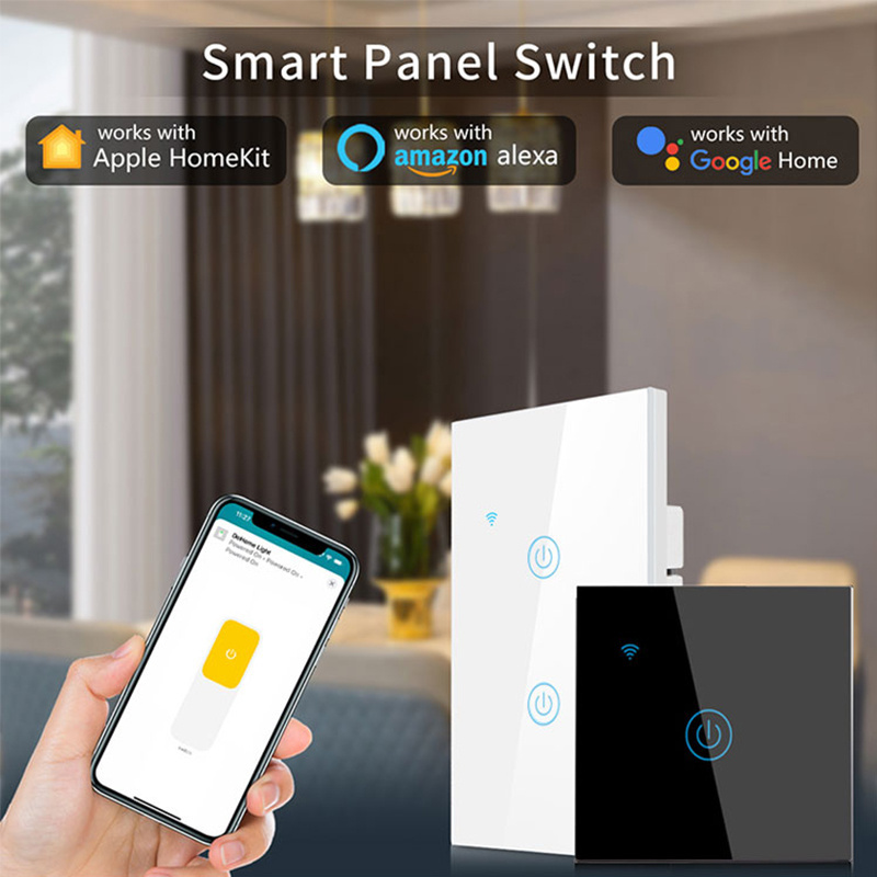 New Design Apple HomeKit EU Smart Switch 100-240V 1/2/3/4 Gang Smart Home Compatible with Alexa Google Home Universal Type