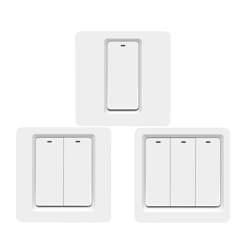 DIY Apple HomeKit EU Smart Switch Button Type 100-240V 1/2/3 Gang Smart Home Compatible with Alexa Google Home With Neutral