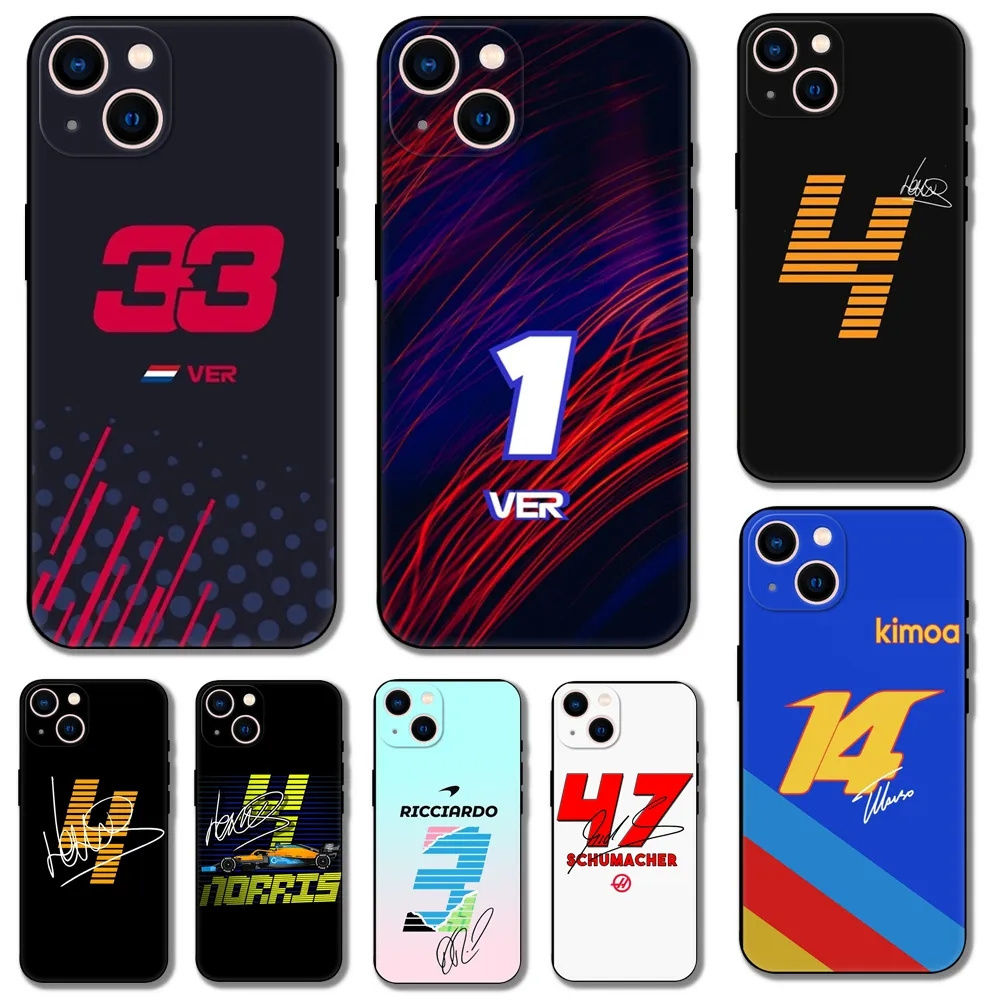 Custom F1 formula 1 number Silicone Cover For iPhone 11/12/13/14/15 Pro Max UV Printing Mobile Cell Phone Sublimation Case