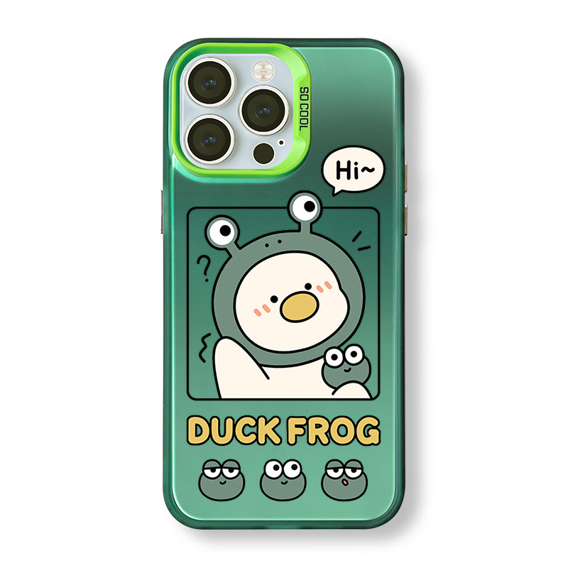 Custom Luxury Trending Cartoon Duck Frog UV Painting Printing Sublimation Mobile Phone Case for iPhone 11 12 13 14 15 Pro Max