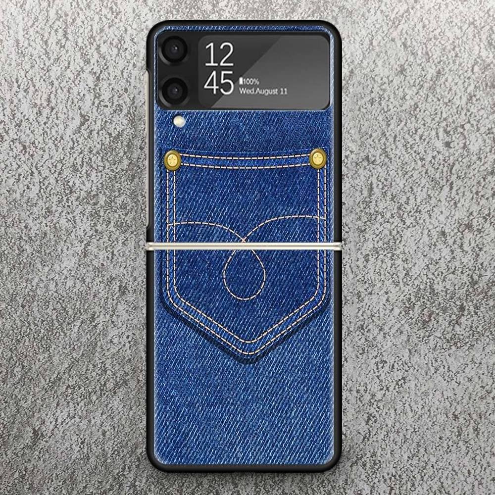 1000+ designs Custom Jeans Cowboy Denim Silicone Case for Samsung Samsung Galaxy Z Flip 3 4 5 UV Printing Sublimation Phone Case