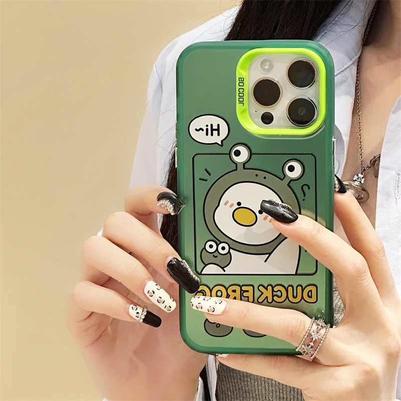 Custom Luxury Trending Cartoon Duck Frog UV Painting Printing Sublimation Mobile Phone Case for iPhone 11 12 13 14 15 Pro Max