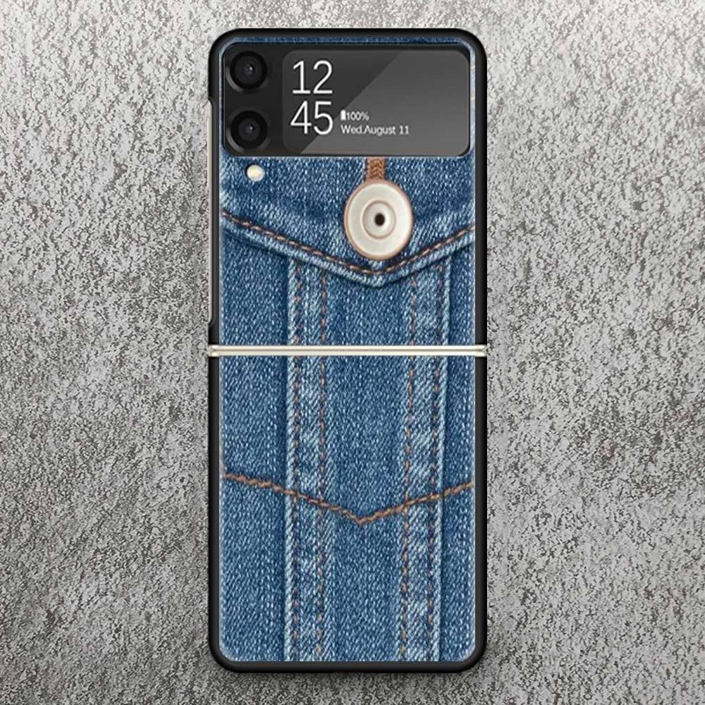 1000+ designs Custom Jeans Cowboy Denim Silicone Case for Samsung Samsung Galaxy Z Flip 3 4 5 UV Printing Sublimation Phone Case