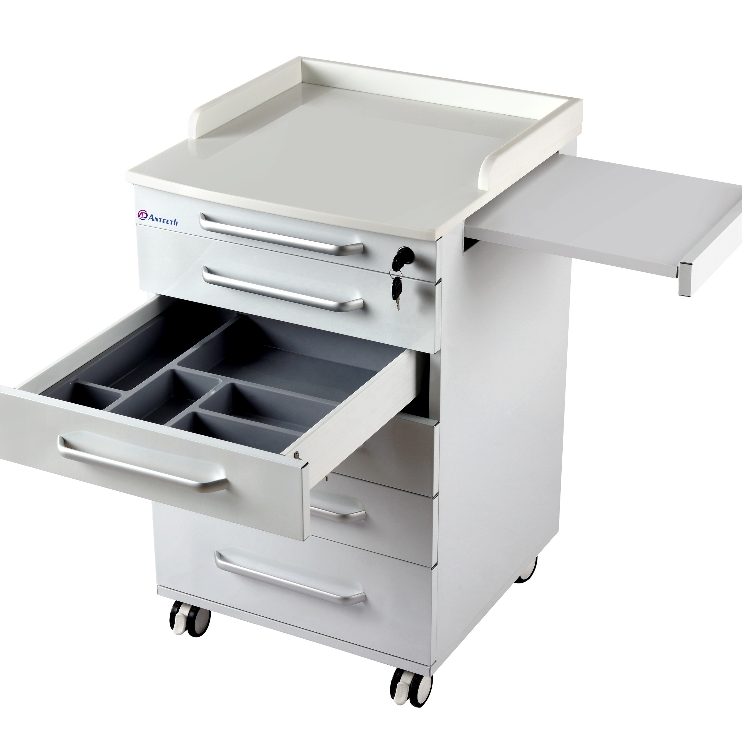 Anteeth customized medical table stainless steel material mobile trolley drawers dental cabinet furniture clinic