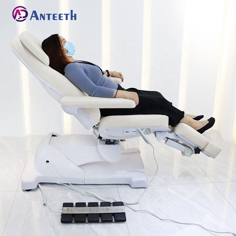 Anteeth Podiatry Clinic Furniture  Luxury PVC  Leather 5 Motor Split Electric Pedicure Bed  Podiatry Massage  Chair