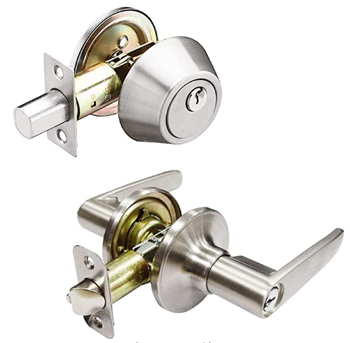 security keylock residential door handle with key Entry lever set lock  with Single Deadbolt  door locks ANSI USA GRADE 3