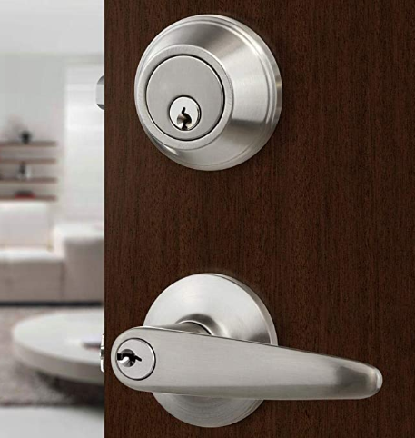 security keylock residential door handle with key Entry lever set lock  with Single Deadbolt  door locks ANSI USA GRADE 3