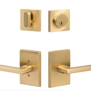 bright Gold color Fancy Modern zinc alloy material hot sale dummy storeroom privacy  door lever handle  locks