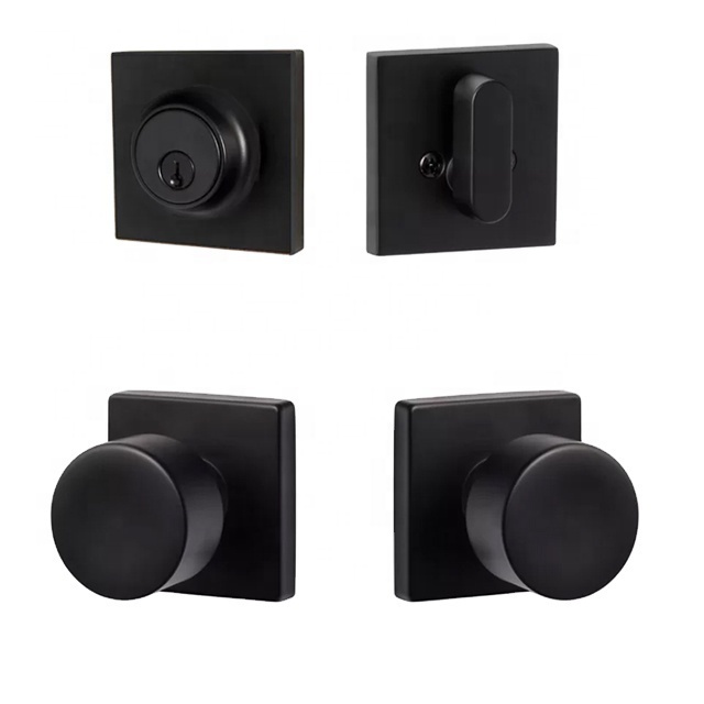 Oil rubber black matt black fashion zinc alloy heavy duty  Deadbolt and Door Knob 2 lever lock