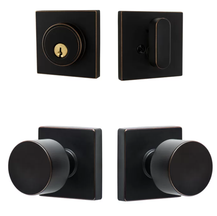 Oil rubber black matt black fashion zinc alloy heavy duty  Deadbolt and Door Knob 2 lever lock