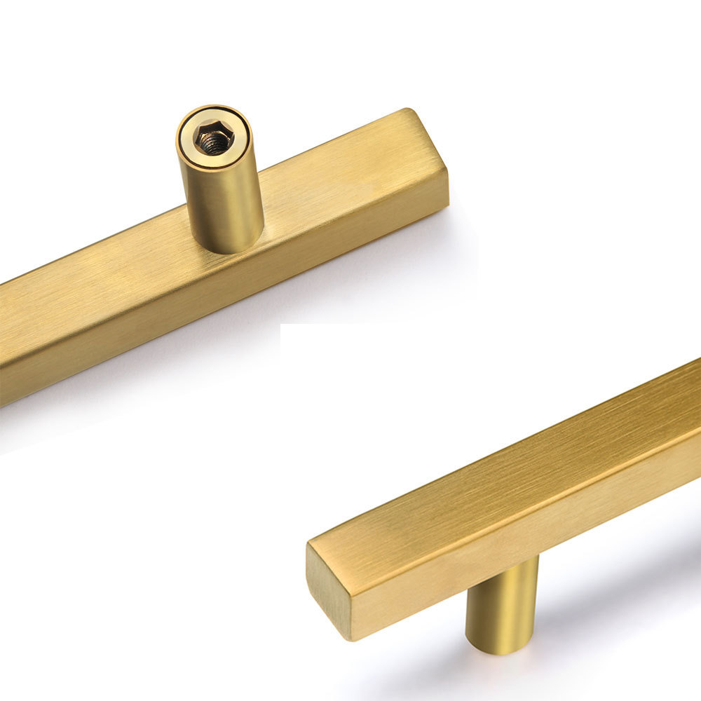 gold brass cabinet handles Long Square Furniture Pulls Modern Kitchen Cupboard Wardrobe Chest Drawer Knobs Handles