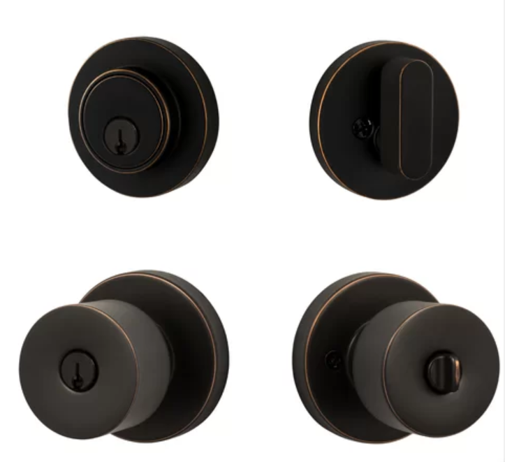 Oil rubber black matt black fashion zinc alloy heavy duty  Deadbolt and Door Knob 2 lever lock