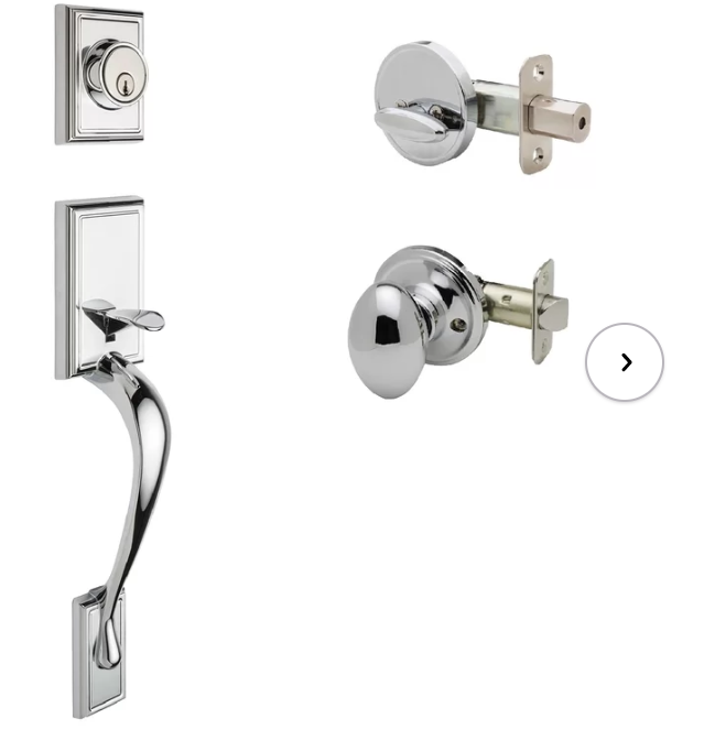 Matt Black Fashion Handleset with Single Cylinder Deadbolt and Door Knob and Fashion Rosette