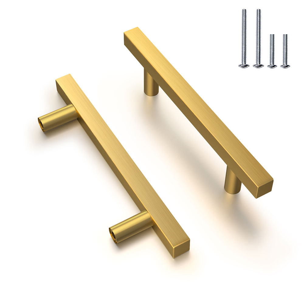 gold brass cabinet handles Long Square Furniture Pulls Modern Kitchen Cupboard Wardrobe Chest Drawer Knobs Handles