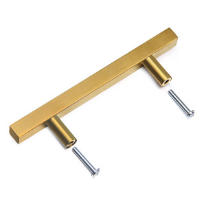 gold brass cabinet handles Long Square Furniture Pulls Modern Kitchen Cupboard Wardrobe Chest Drawer Knobs Handles