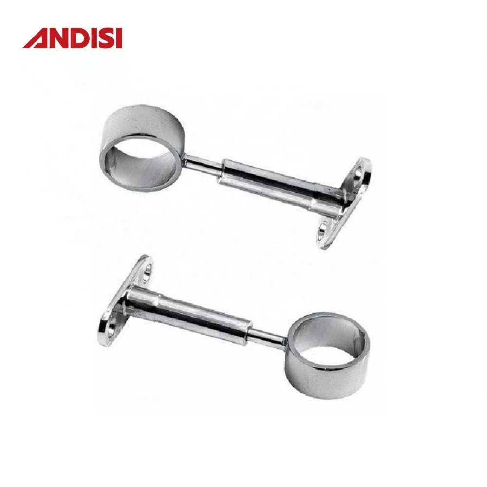 wardrobe fitting 80-120 mm height round closet pipe wardrobe rail centre support brackets adjustable rod holder