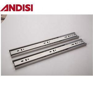 Furniture hardware telescopic channel 45mm soft close ball bearing drawer rails slide soft closing for drawers