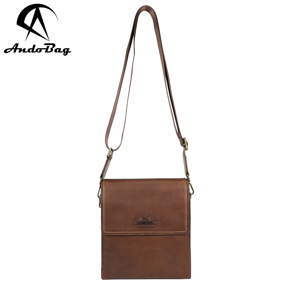 Andong Shoulder Bags for Men Genuine Cow Leather Retro Business Fashion Male Cowhide Messenger Sling Bag Travel Pocket Man