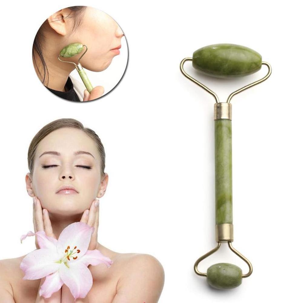 Beauty Supplies Facial Massager Tool Green Natural Body Dark Oem Customized Box Logo Jade Roller  with natual stone