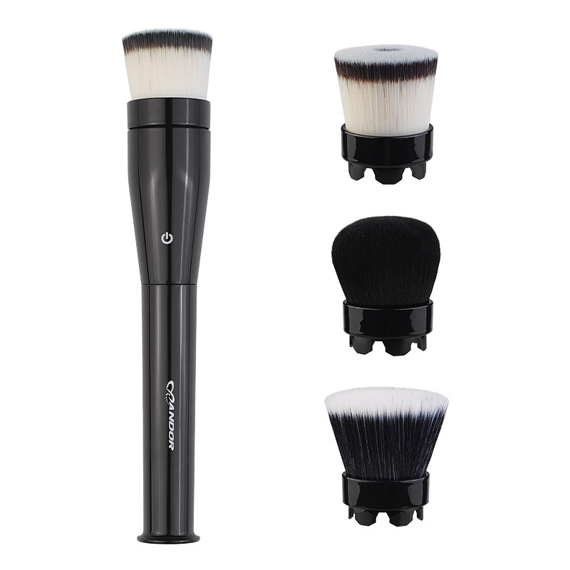 Superior quality 3 in 1patent design  rotating electric beauty instrument private label brush multifunctional makeup brush set