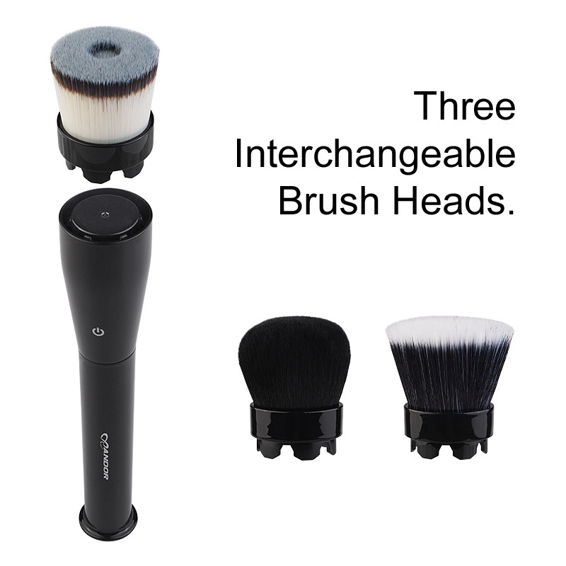 Superior quality 3 in 1patent design  rotating electric beauty instrument private label brush multifunctional makeup brush set