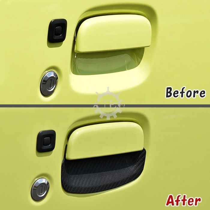 Jimny JB64W JB74W Rubber Door Handle Protector 3Ps Carbon Style Scratch Prevention for Suzuki Exterior Custom Parts