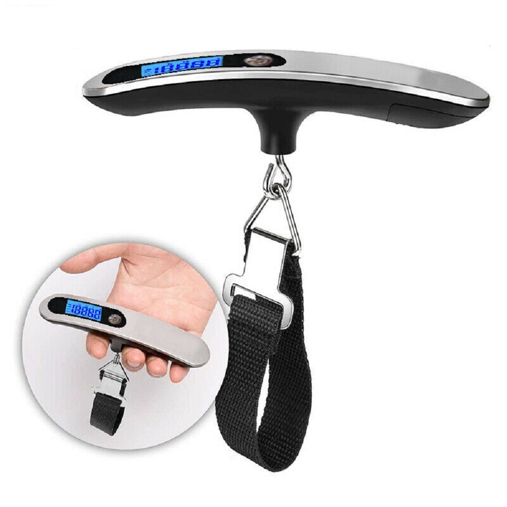 Handled Digital Weighing Steelyard Mini luggage Scale for Fishing Travel Suitcase Electronic Hanging Hook Scale Kitchen Tool