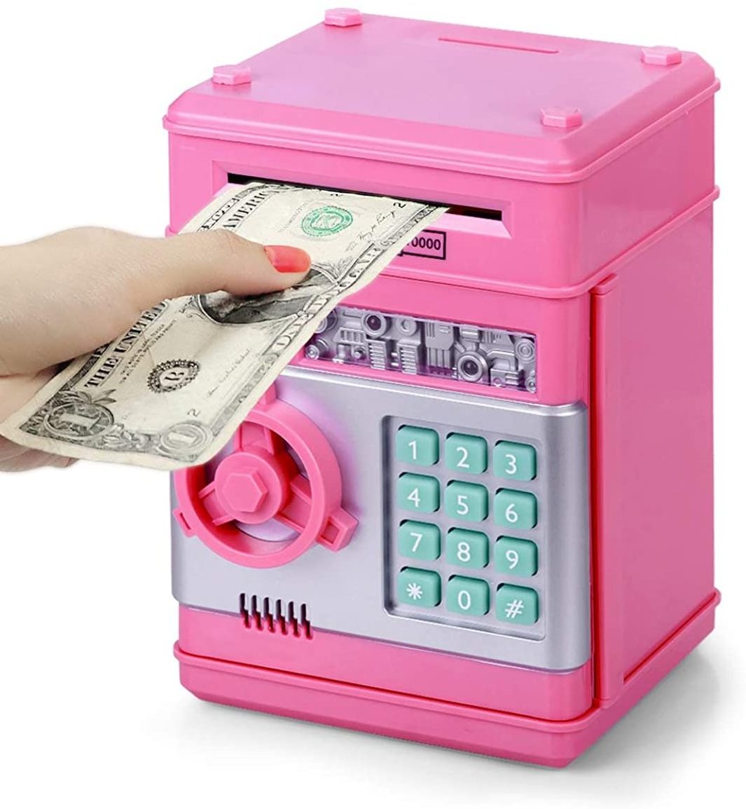 Electronic Password Money Box Code Key Lock Piggy Bank Automatic Coins Cash Saving Money Box Counter Mini Safe Box Child Gift