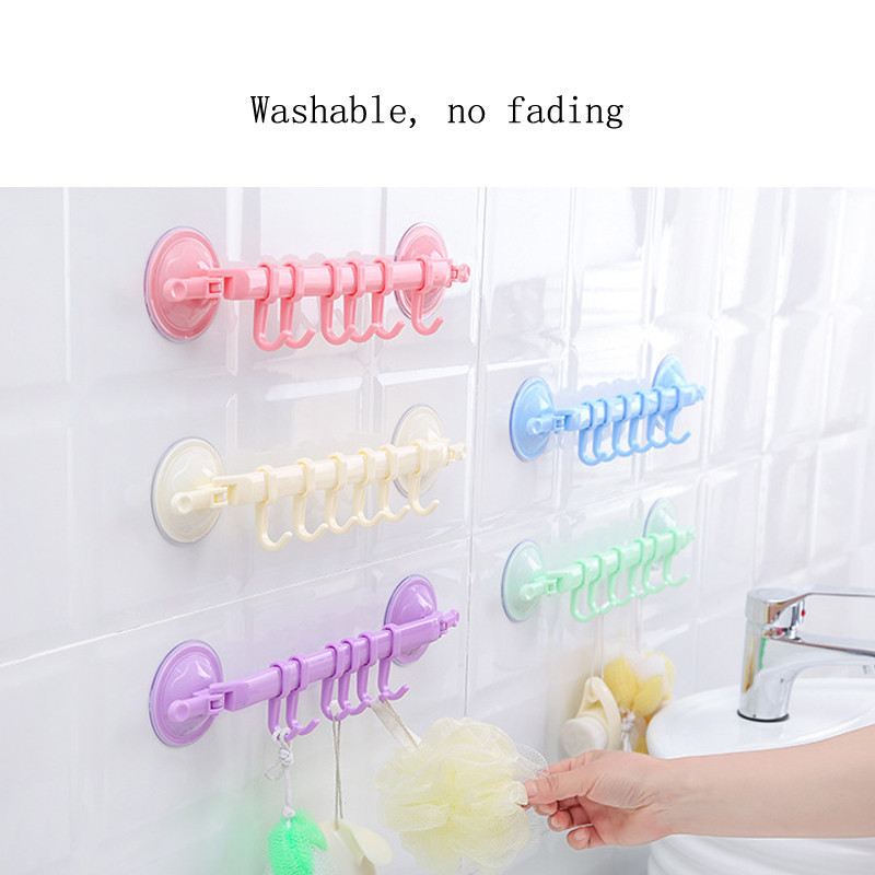 Plastic Bathroom Organizer Hook Sucker Vacuum Frame Towel Double Adjustable Wall Tool Shelves Flexible Cupboard Holder Hanger