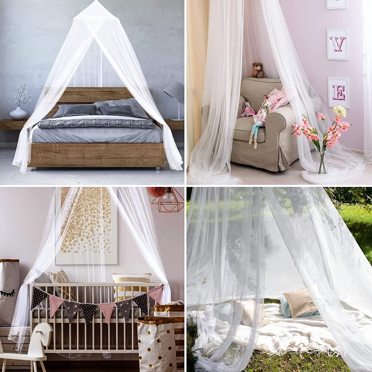 New Design Hanging Bed Mosquito Net Hung Dome Mosquito Net Bed Netting Canopy Room Decoration