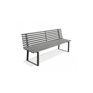 Stylish Modern Outdoor Bench with Black PVC Screws and Caps Cold Galvanized Steel with Powder Coating Black 190 x 50 x 82 cm