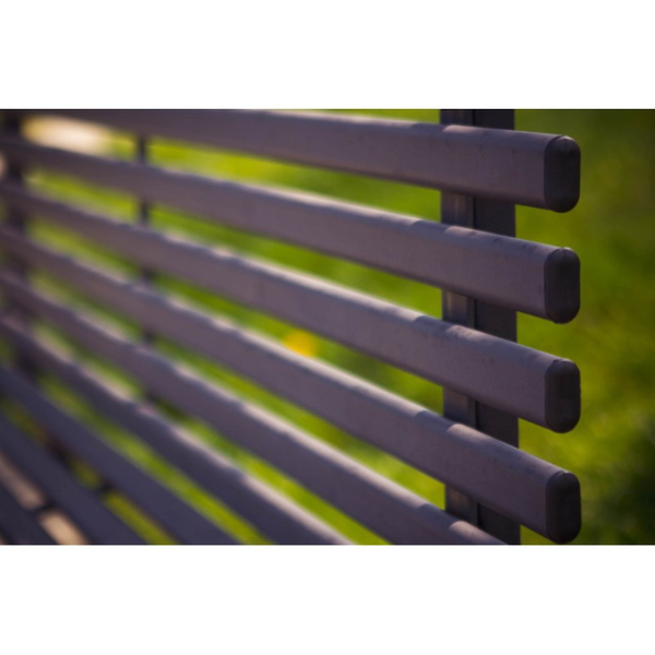 High Quality Modern Design Outdoor Bench in Cold Galvanized Powder-Coated Steel Black Color 150 x 50 x 82 cm