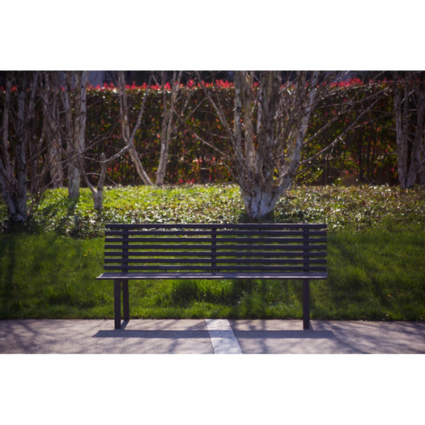 Stylish Modern Outdoor Bench with Black PVC Screws and Caps Cold Galvanized Steel with Powder Coating Black 190 x 50 x 82 cm