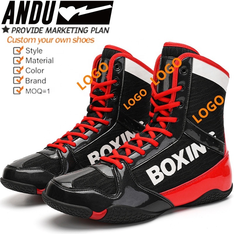 Wholesale Manufacturer Professional Kick Boxing Shoes Custom Professional Youth Training Make Your Own Boxing Wrestling Shoes