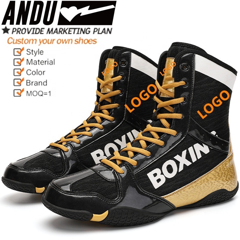 Wholesale Manufacturer Professional Kick Boxing Shoes Custom Professional Youth Training Make Your Own Boxing Wrestling Shoes