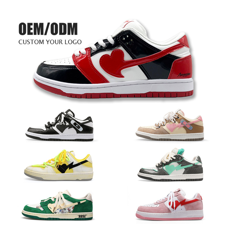 OEM Original Customize Logo Men Blank Skateboard Manufacturer Basketball Custom Low High Cut Casual Leather Sneakers Shoes