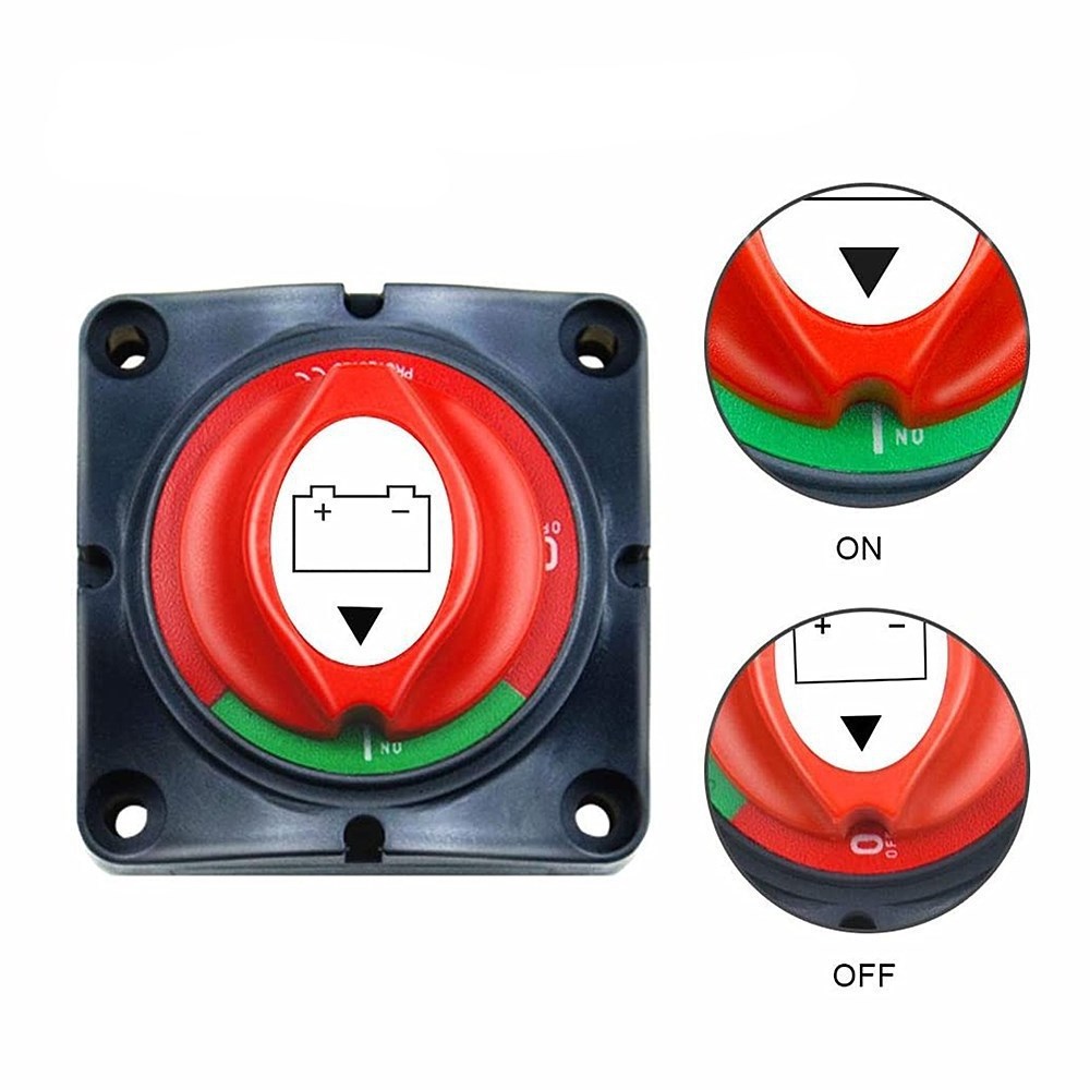 Battery Disconnect Switch 2 Pieces Battery Cutoff Switch Master for Marine Boat Power Isolator On-Off Kill Switch (Regular Style