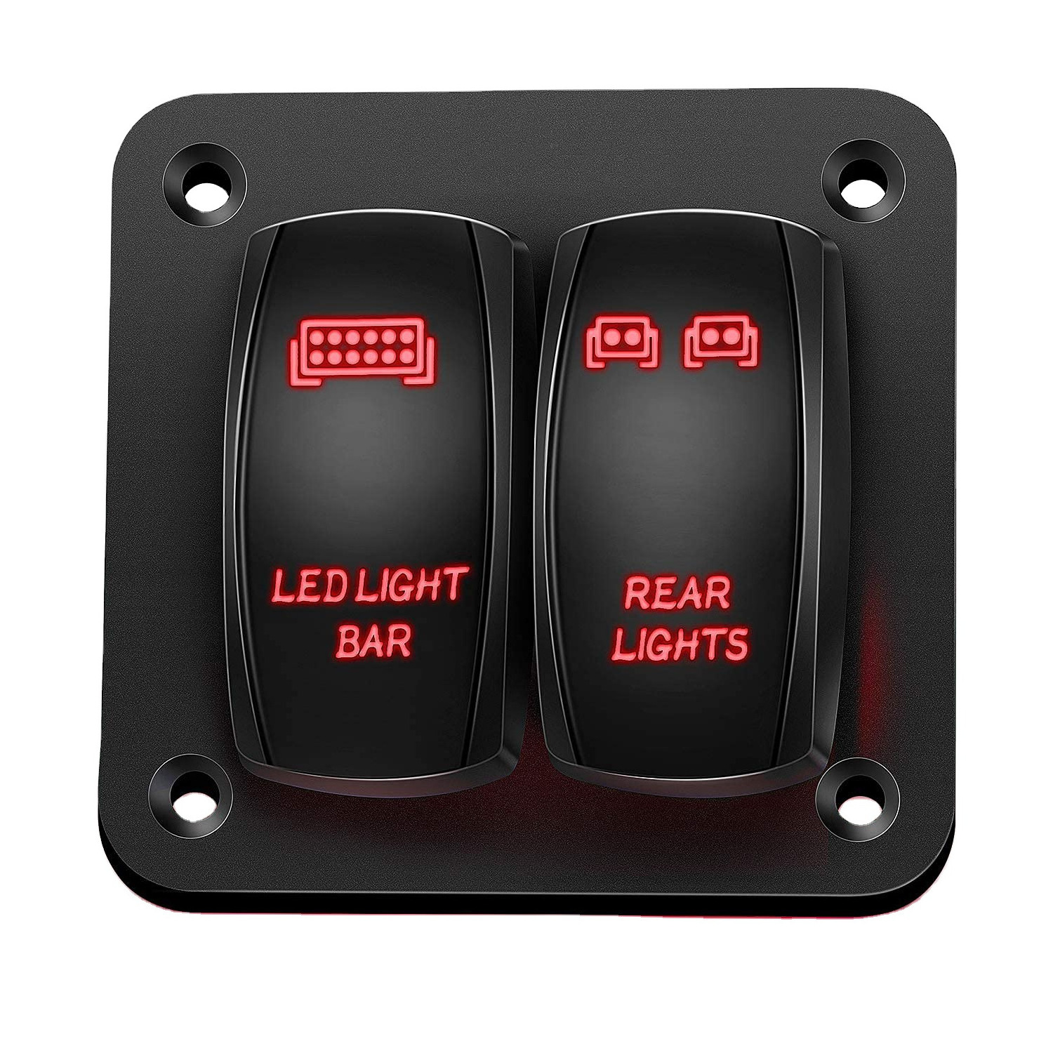 Motorhome Retrofit Control Panel 2-Position  5 Pin SPST 20A/12V 10A/24V Rear Light ON/Off Blue LED Laser Waterproof Marine Toggl