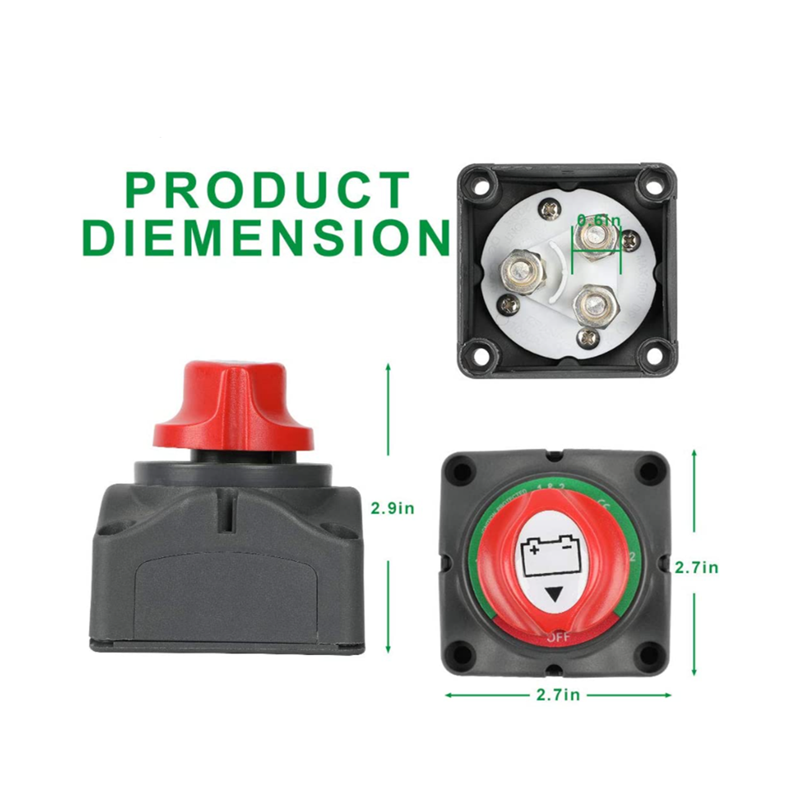 Battery Switch 12V/48V Battery Disconnect Master Power Cut Off Switch Waterproof Heavy Duty Battery Isolator Switch for Marine B