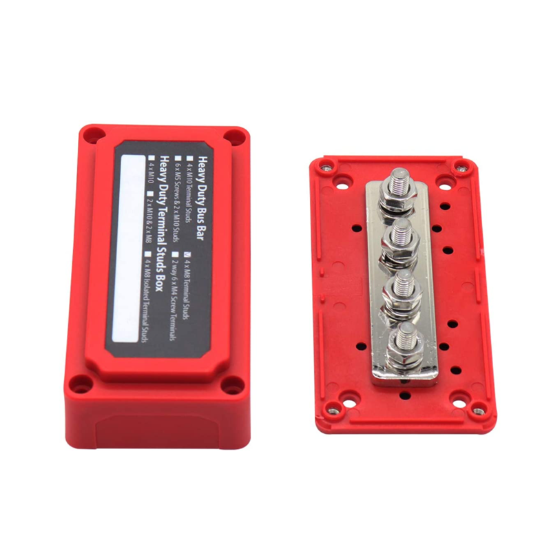 300A Bus Bar 48V Heavy Duty Module Design Power Distribution Block Battery Junction Block with 4X M10 (3/8