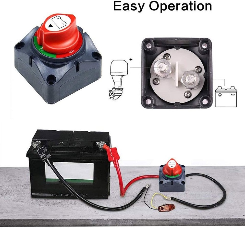 Battery Switch 12-48V Battery Power Cut Master Switch Disconnect Isolator Cut Off Switch for Marine Boat Car Truck Camper RV Tra