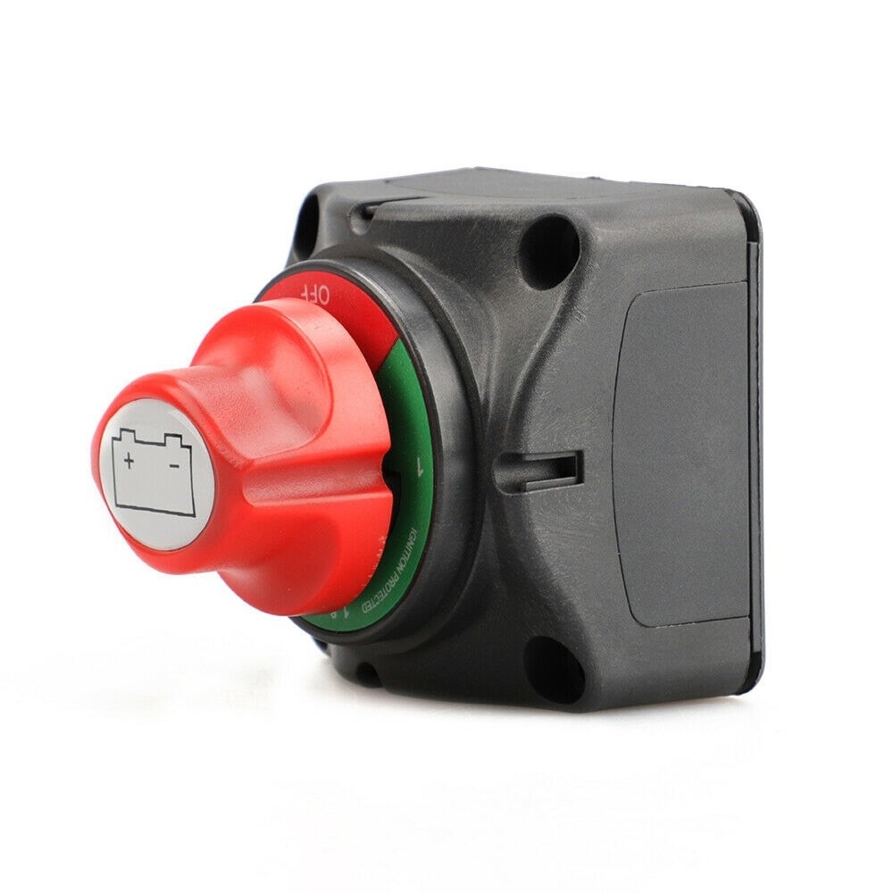 12-48V Battery Switch, 4 Position Heavy Duty Battery Isolator Disconnect Switch, Waterproof Battery Power Cut Master Switch Disc