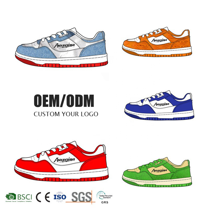 Customize Odm Original Men Skateboard Shoes Manufacture Custom Genuine Leather Sneaker Low Cut Sneaker Custom Men Shoes