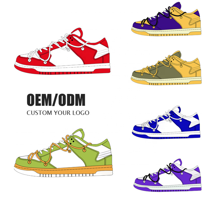 Customize Odm Original Men Skateboard Shoes Manufacture Custom Genuine Leather Sneaker Low Cut Sneaker Custom Men Shoes