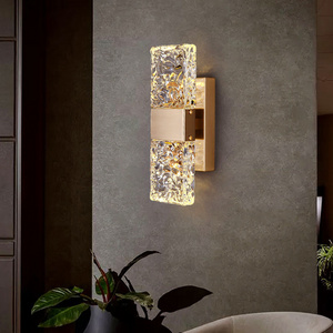 Metal Wall Sconce Modern Hotel Crystal Luxury Interior Wall Lamp Bubble Wall Water Panel Led Light