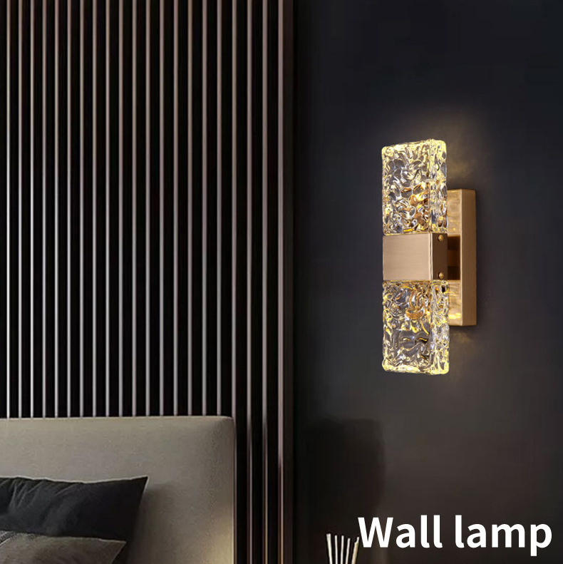 Metal Wall Sconce Modern Hotel Crystal Luxury Interior Wall Lamp Bubble Wall Water Panel Led Light