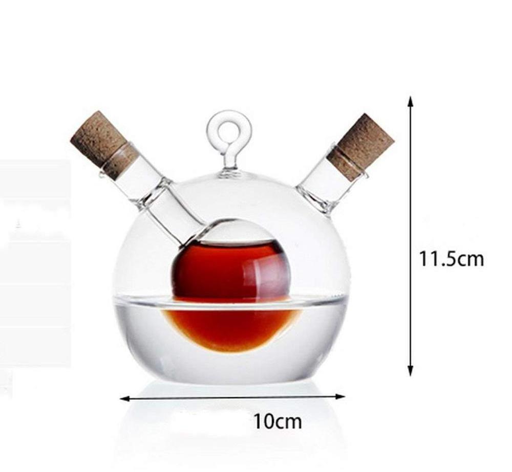 Home Decoration Cooking Glass Oil And Vinegar Bottle 2 In 1 Kitchenware Glass Olive Oil Dispenser