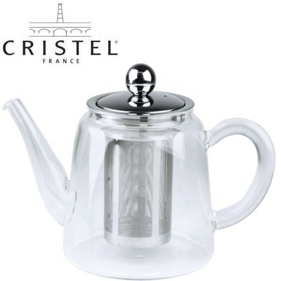 Made in China clear glass teapot with stainless steel strainer